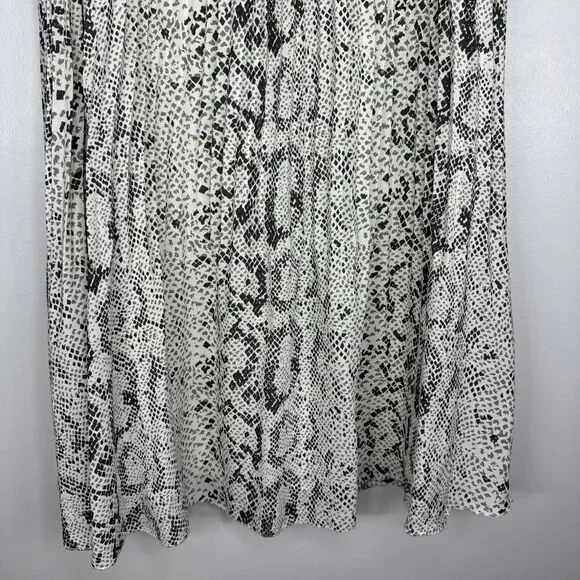 J. Crew Snake Print Pleated Midi Skirt Sz 6 Animal Print Career - Picture 3 of 8